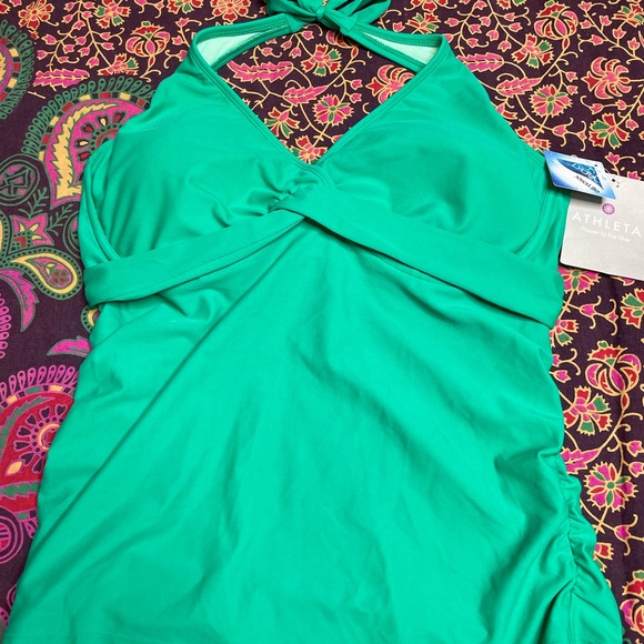 Athleta Green Halter Swimsuit top - Picture 1 of 6